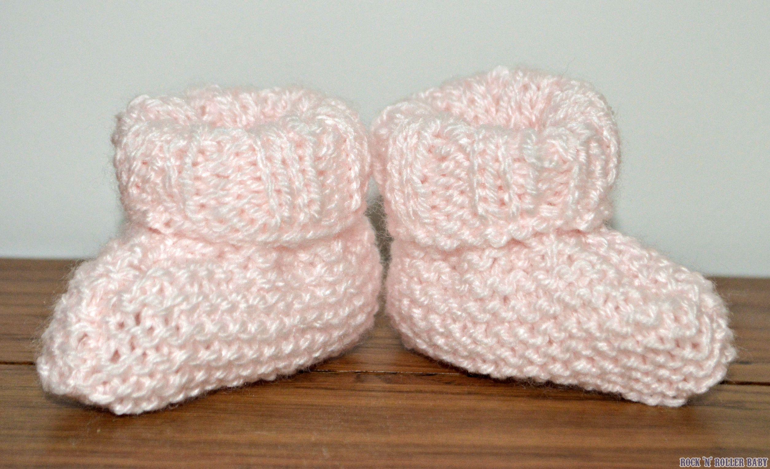 Very Easy How To Knit Baby Booties RocknRollerBaby   Knitting Baby Booties 